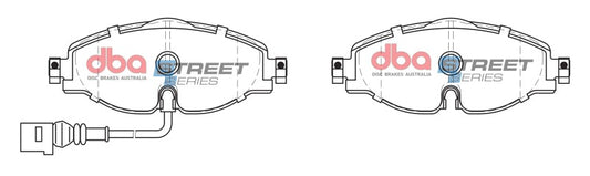 DBA 14-17 Volkswagen GTI Mk7 (w/Perf Pkg 340mm Front Rotor) Street Series Front Brake Pads - DB2383SS