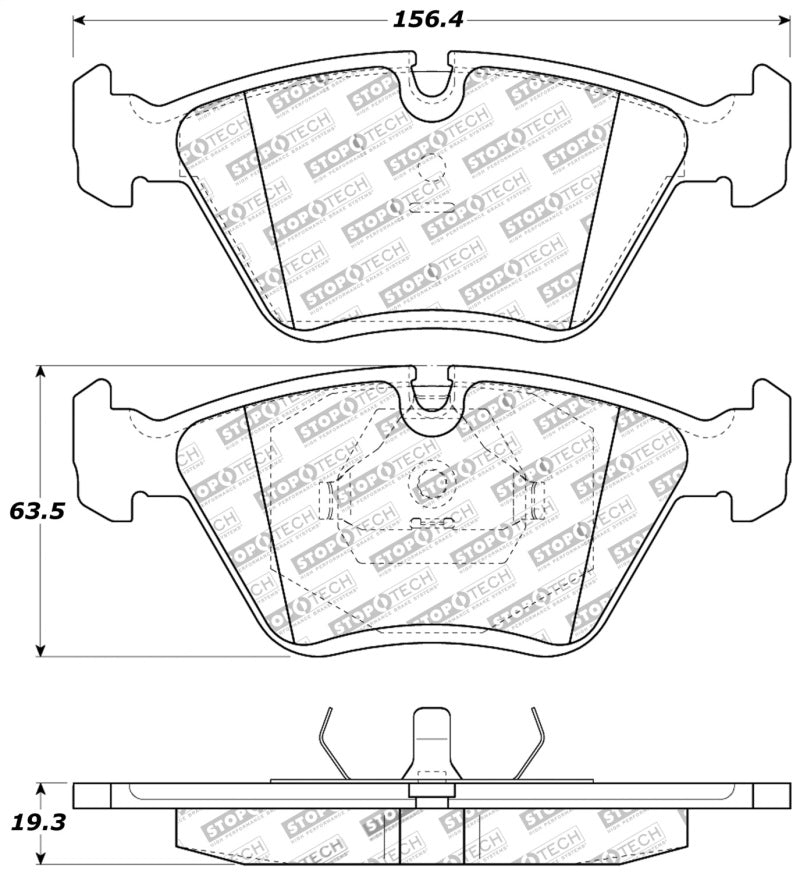 StopTech 95-99 BMW M3 / 01-07 M3 E46 / 89-93 M5 / 98-02 Z3 M series / 93-95 530 Front Brake Pads - 309.03940