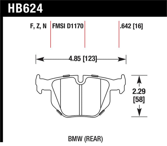 Hawk 2006-2006 BMW 330i HPS 5.0 Rear Brake Pads - HB624B.642
