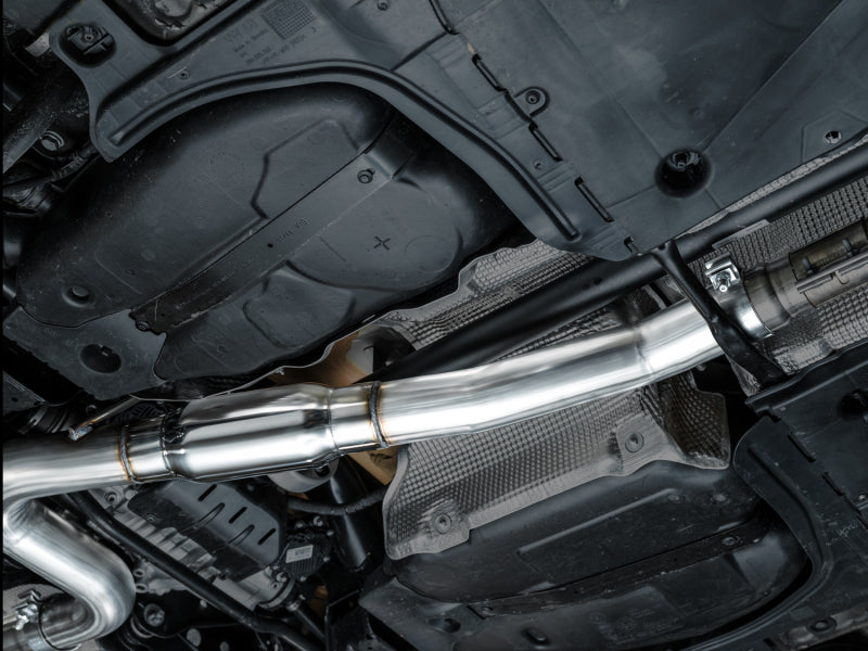 AWE Tuning MK8 Volkswagen Golf R 3in Track Edition Quad Exhaust - Chrome Silver Tips - 3020-42658