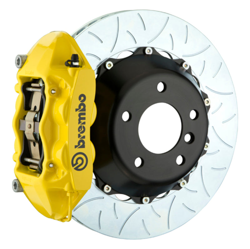 Brembo 15-18 M3 Excl CC Brakes Rr GT BBK 4Pis Cast 380x28 2pc Rotor Slotted Type3-Yellow - 2S3.9013A5