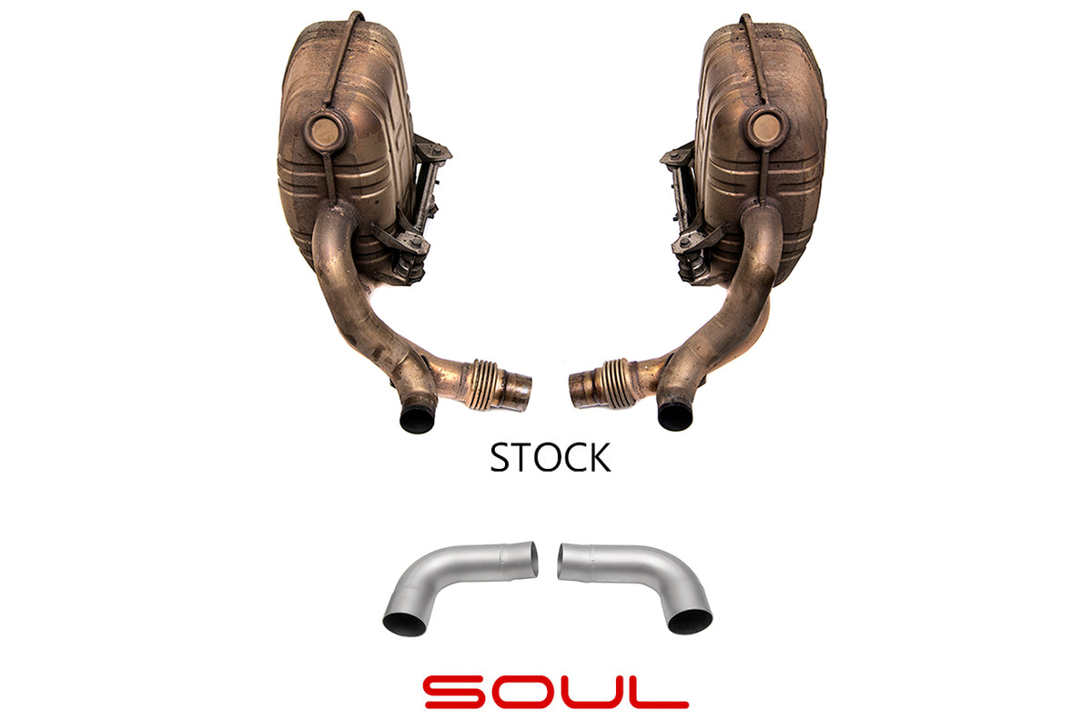 SOUL Porsche 997.1 Carrera Muffler Bypass Pipes