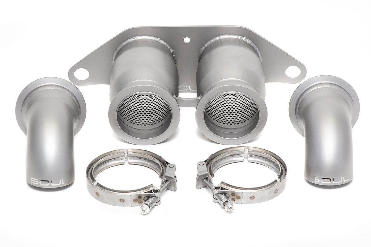 SOUL Porsche 991 GT3 / GT3 RS Bolt-On Resonated Turn Down Exhaust Tips