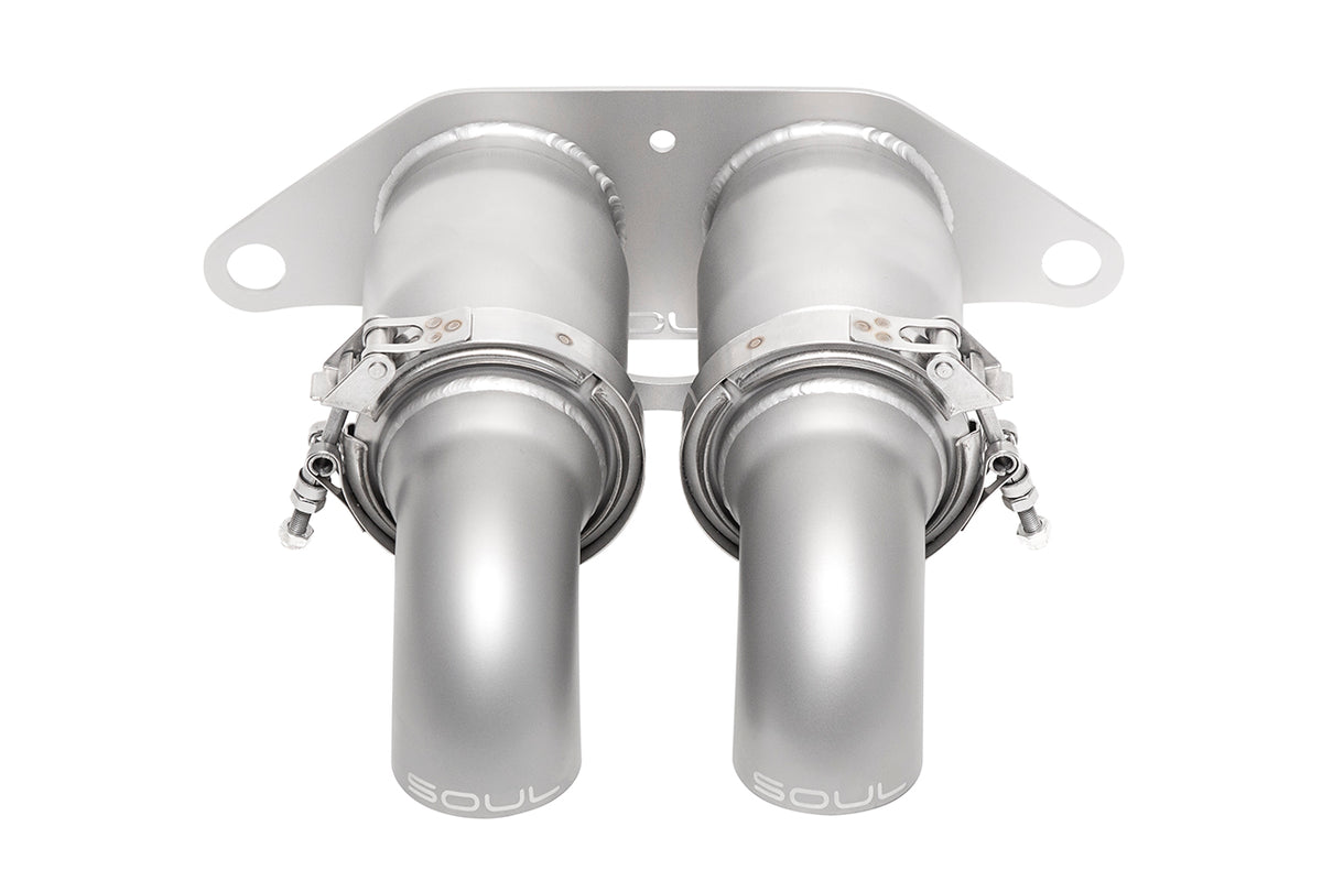 SOUL Porsche 991 GT3 / GT3 RS Bolt-On Resonated Turn Down Exhaust Tips