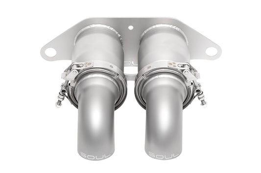 SOUL Porsche 991 GT3 / GT3 RS Bolt-On Resonated Turn Down Exhaust Tips