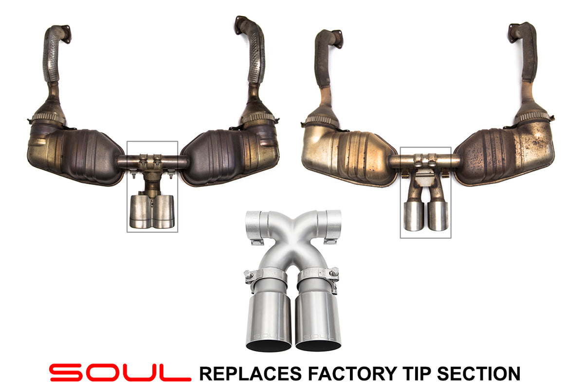 SOUL Porsche 718 Boxster / Cayman Bolt-On X-Pipe With Tips