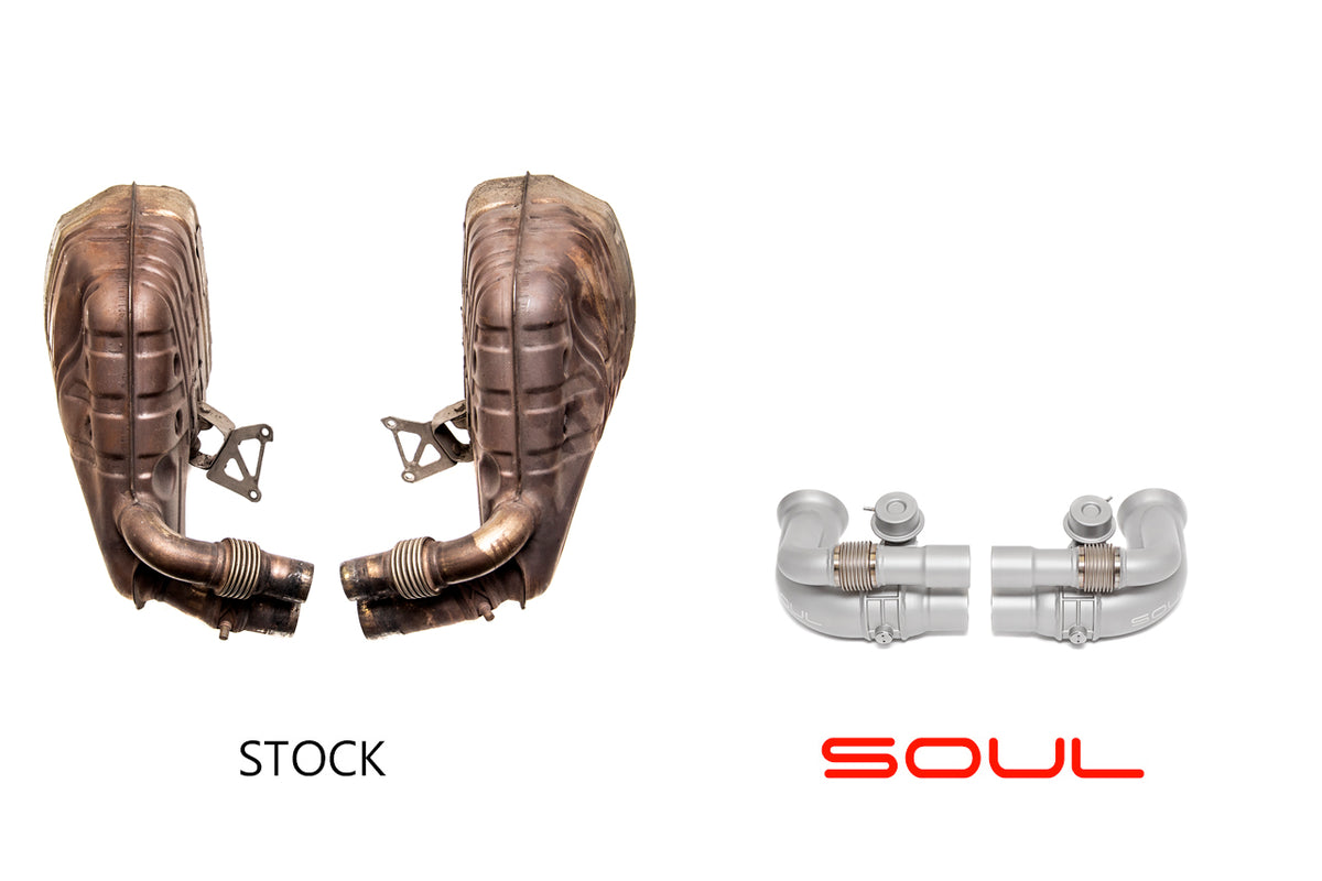 SOUL Porsche 997 GT3 Valved Side Muffler Bypass Pipes